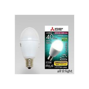 三菱　LED電球 MILIE(ミライエ) 小形電球形 昼白色タイプ 小形電球40W形相当 560lm 全方向タイプ E17口金 密閉器具・断熱材施工器具対応　LDA5N-G-E17/40/S｜alllight