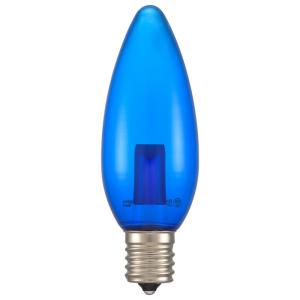 オーム電機　LED電球 LEDカラー電球 シャンデリア形 装飾用 1.2W 1lm クリア青色 C32 E17　LDC1B-G-E17 13C (06-4656)｜alllight