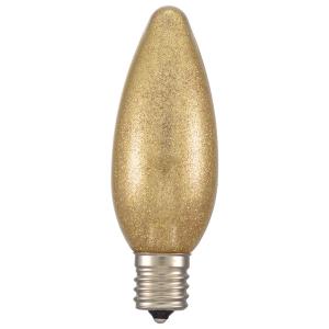 オーム電機　LED電球 LEDカラー電球 シャンデリア形 装飾用 1.2W 35lm 金（ゴールド） 電球色 C32 E17　LDC1L-G-E17 13G (06-4653)｜alllight