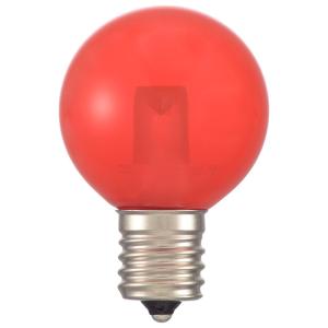 オーム電機　LED電球 LEDカラー電球 ミニボール球 装飾用 1.2W 8lm クリア赤色 G40（外径40mm） E17　LDG1R-H-E17 15C (06-4667)｜alllight