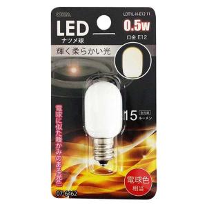 オーム電機　LED電球 装飾用 LEDナツメ球 T20 ホワイト(白) 15lm 0.5W 電球色 E12　LDT1L-H-E12 11 (07-6462)｜alllight