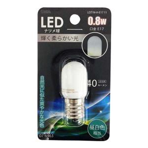 オーム電機　LED電球 装飾用 LEDナツメ球 T20 ホワイト(白) 40lm 0.8W 昼白色 E17　LDT1N-H-E17 11 (07-6463)｜alllight