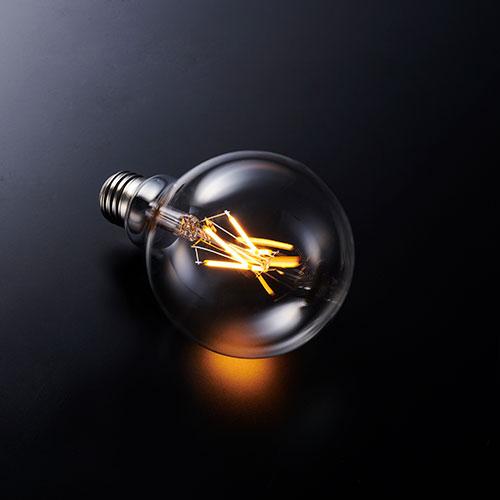 ＭＡＸＲＡＹ　LED電球　フィラメントタイプ ボール電球形 G95 全方向 2200K E26口金 ...