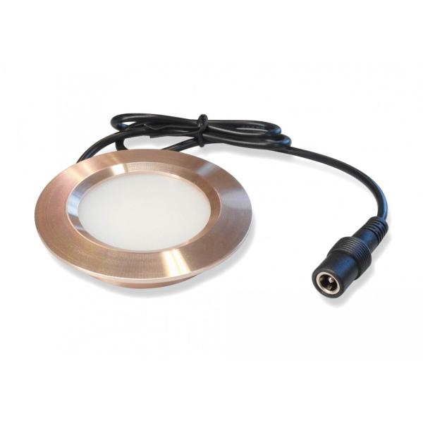 ノア　DC12V 家具用LED照明(什器用) 薄型ダウンライト ゴールド(金色) コード長500mm...