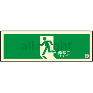 エルティーアイ 中輝度蓄光式誘導標識 TSN シリーズ 120mm×360mm 避難口誘導標識 矢印無 JBクラス対応品 TSN804