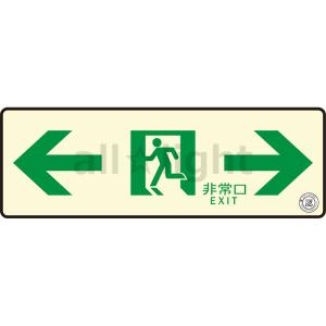 エルティーアイ 中輝度蓄光式誘導標識 TSN シリーズ 100mm×300mm 通路誘導標識 両矢印 JBクラス対応品 TSN903