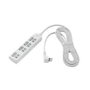 ELPA（エルパ） スイッチ付タップ LEDランプ 上挿し 4個口 1m WLS