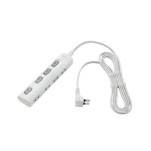 20個一括　ELPA LEDスイッチ付タップ WLS-LU41EB(W) ELPA（エルパ） スイッチ付タップ LEDランプ 上挿し 4個口 1m WLS