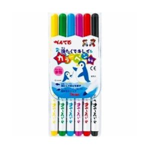 ぺんてる サインペン 洗たくでキレイカラーペン SCS2-6 6色 ( ２セット)/メール便送料無料｜allmail