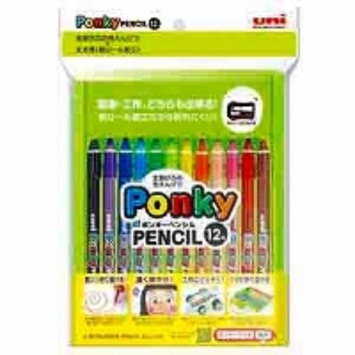 三菱鉛筆 色鉛筆 ユニ ポンキーペンシル 12色セット K800PK12CLT/メール便送料無料