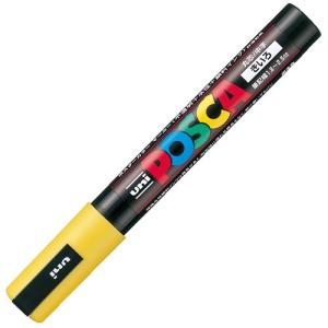 三菱鉛筆 ポスターカラーマーカー ポスカ POSCA 中字 PC-5M 黄 ( 10本)/メール便送料無料｜allmail