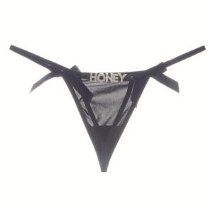 Tバック キラキラ金具 セクシー 滑らか シースルー 勝負下着 HONEY 上品 オシャレ ランジェリー エレガント M