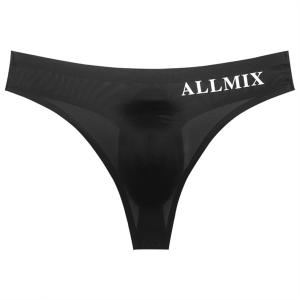 Tバック ビキニブリーフ 下着 メンズ ALLMIX シームレス セクシー ストレッチ 通気性よい 立体感 XL ブラック｜allmix