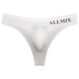 Tバック ビキニブリーフ 下着 メンズ ALLMIX シームレス セクシー ストレッチ 通気性よい 立体感 XL ホワイト｜allmix