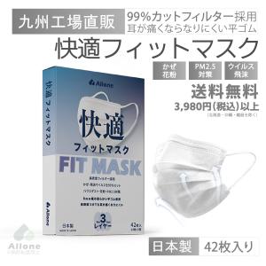 日本製  マスク カラーマスク 不織布マスク 42枚入（14枚×3袋） 不織布 日本製マスク 使い捨て A-33-42