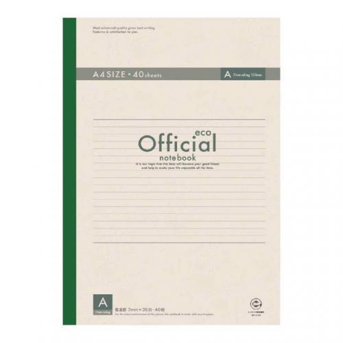 糸綴じノート Ａ４判 Ａ罫 オフィシャルノート エコタイプ 日本ノート アピカ