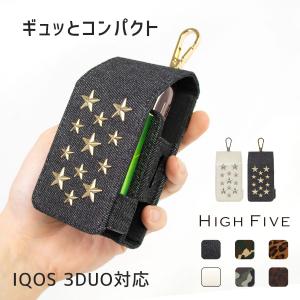 IQOS3 DUO 対応 ケース カバー レザー ランドセル型 革 スタッズスター 星 明細 デニム スウェード 全面保護 カラビナ