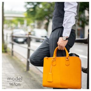 本革 ビジネスバッグ メンズ 薄型 薄い 軽量...の詳細画像3