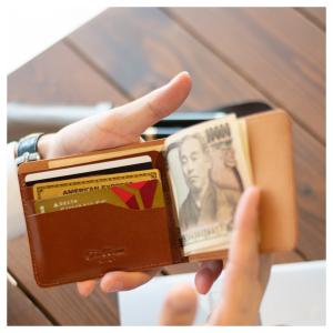 本革 マネークリップ 財布 小銭入れ付き カー...の詳細画像5