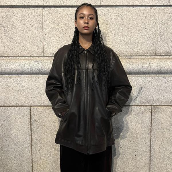 【AFO / UNISEX】SHEEP SKIN LEATHER LONG JACKET / シープ...