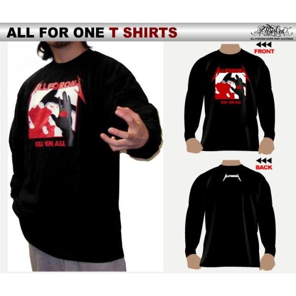 送料無料【AFO】 KILL EM ALL パロディー ロンＴ 【黒】