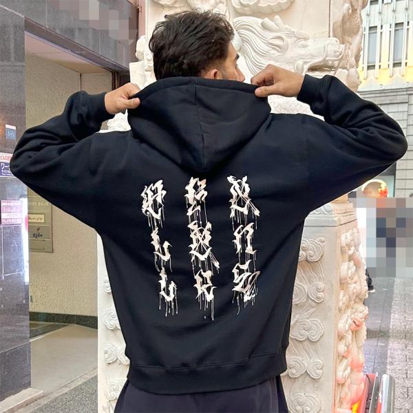 【AFO】Calligraphy SWEAT ZIP HOODIE【BLACK】スウェット ジップ ...