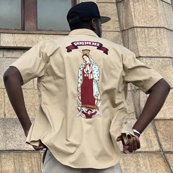 【AFO】PRAY FOR ALL MARIA S/S SHIRTS  半袖シャツ カーキ【完全受注...