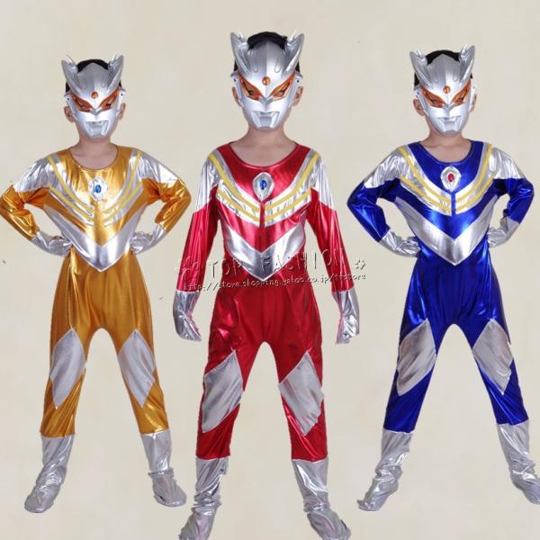 ウルトラマンティガ風全身タイツコスプレ衣装子供 キッズ 大人ハロウィンコスチュームパーティー仮装演出...