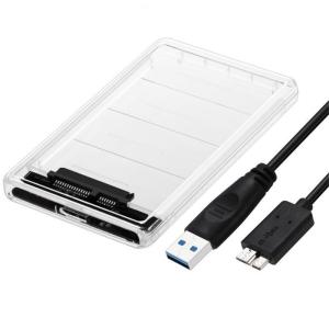 透明な 2.5インチ HDDケース USB 3.0接続 SATA対応 HDD/SSD 外付け ドライブ ケース ネジ&工具不要 簡単着脱 W｜allshop02