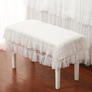 ピアノ椅子カバーイスカバーレイヤードダストレース刺繍白直立型アップライトフリル防塵カバーシート