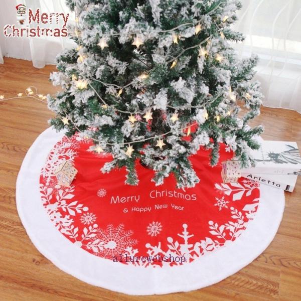 クリスマスツリースカート ツリー下用カーペット 赤いクリスマスツリー エプロン かわいい 立体モチー...