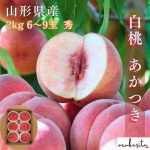 早期予約限定価格(5/31まで)■山形県産　桃 白桃　あかつき　約2kg秀6〜9玉　8月上旬〜　クール発送　