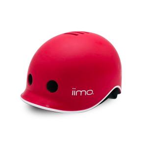 ヘルメット iimo イイモ 子供用 自転車 スケート 軽量 マグネット式バックル仕様 エタニティレッド レッド 52-56cm  調整ダイヤル付 3歳から｜ally