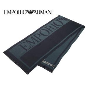 エンポリオ・アルマーニ EMPORIO ARMANI マフラー ウールマフラー （ネイビー×グリーン）ブランド ギフト 誕生日 プレゼント お祝い 父の日 EA-372｜allzoo