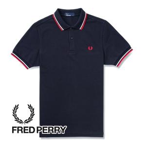 フレッドペリー FREDPERRY ポロシャツ （ネイビー×ホワイト×レッド）ブランド ギフト 誕生日 プレゼント お祝い 父の日 FP-079｜allzoo