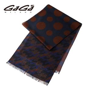 ガガミラノ GAGA MILANO ストール スカーフ （ネイビー系）ブランドギフト 誕生日 プレゼント お祝い 父の日 GM-003｜allzoo