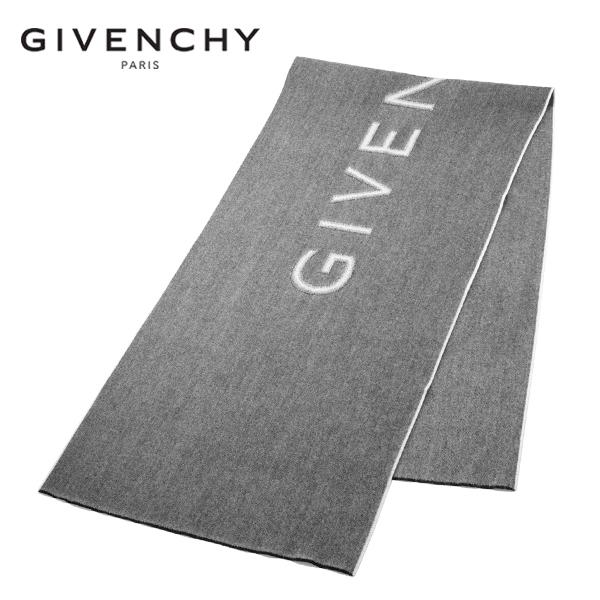 ジバンシー GIVENCHY ウールマフラー ストール（グレー×ホワイト）ブランド ギフト 誕生日 ...