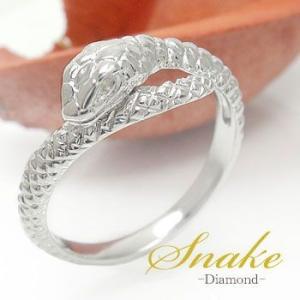 指輪 蛇 シルバー925 ダイヤモンド 指輪 スネーク ピンキーリング レディース 4月 誕生石 2...