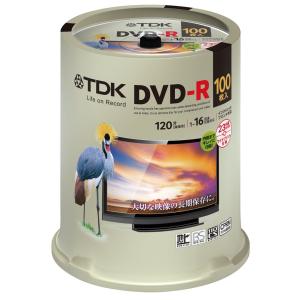 TDK 録画用DVD-R デジタル放送録画対応(CPRM) 1-16倍速 インクジェットプリンタ対応(ホワイト・ワイド) 100枚スピンドル 記録用DVDメディアの商品画像