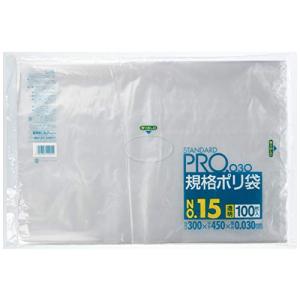 日本サニパック ポリ袋 保存袋 規格袋 スタンダード No15 透明 100枚入 ごみ袋 L-15｜almon-shop