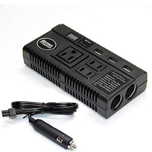 インバーター 12V 24V 120W 直流DC12V/24Vを交流AC110Vに 変換 シガーソケット コンセント カーインバーター 車載用 USBの商品画像