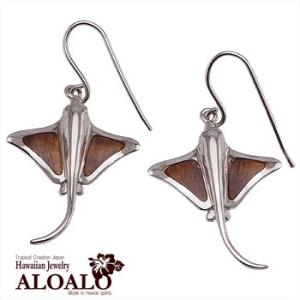 ハワイアンジュエリー ピアス シルバー925 aumakua コアウッド イーグルレイ ピアス ロジ...