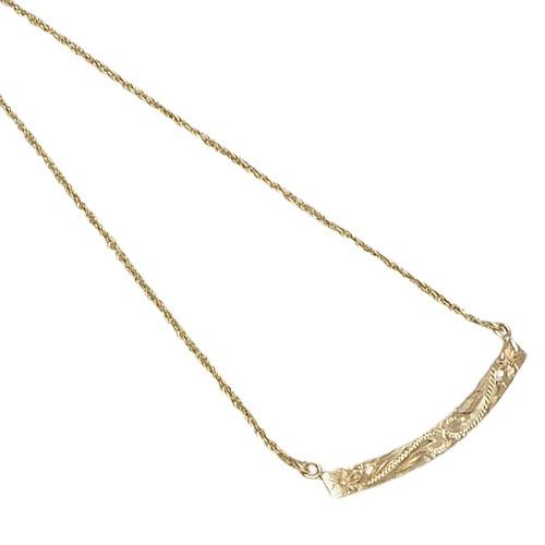 ハワイアンジュエリー 14K イエローゴールド ハンドメイド 3mmゴールドプレートプルメリア ハワ...