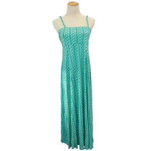 フラダンス リゾートワンピース 質感の良いレーヨンスパンデックスのポリネシアンタパデザインワンピース