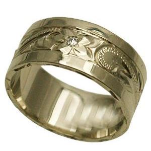 ハワイアンジュエリー リング 指輪 結婚指輪 オーダーメイド 基本の1.25mm厚 幅8mm 14k ホワイトゴールド フラット スペシャルプレーン｜aloalo