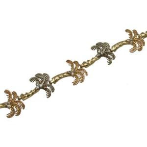 ハワイアンジュエリー / 14Kゴールド2トーンパームツリーブレスレット　