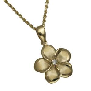 ハワイアンジュエリー /  14Kイエローゴールドプルメリアトップ