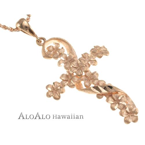 ハワイアンジュエリー /  ペンダント　プルメリアデザインクロストップ