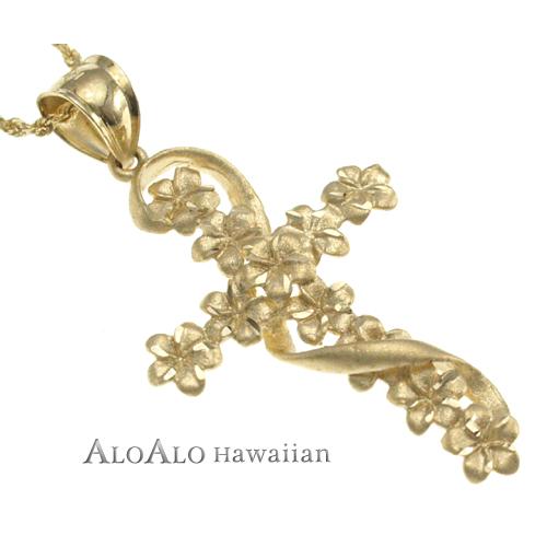 ハワイアンジュエリー /  ペンダント　プルメリアデザインクロストップ