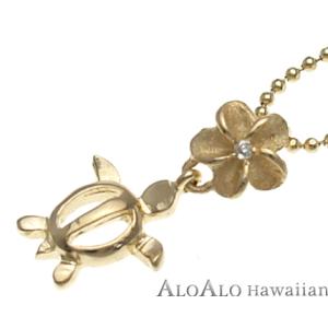 ハワイアンジュエリー /  ゴールド プルメリアホヌトップ